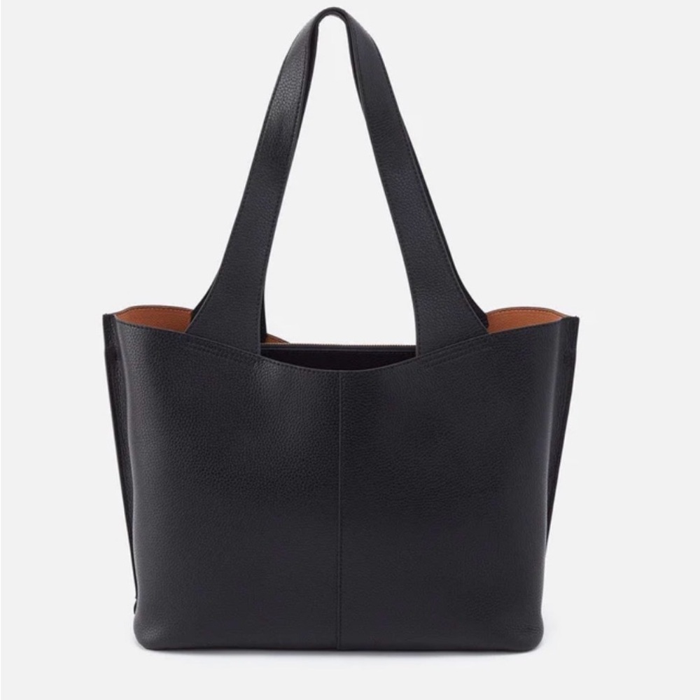 HOBO Vida Black Leather Tote Bag - Picture 2 of 15